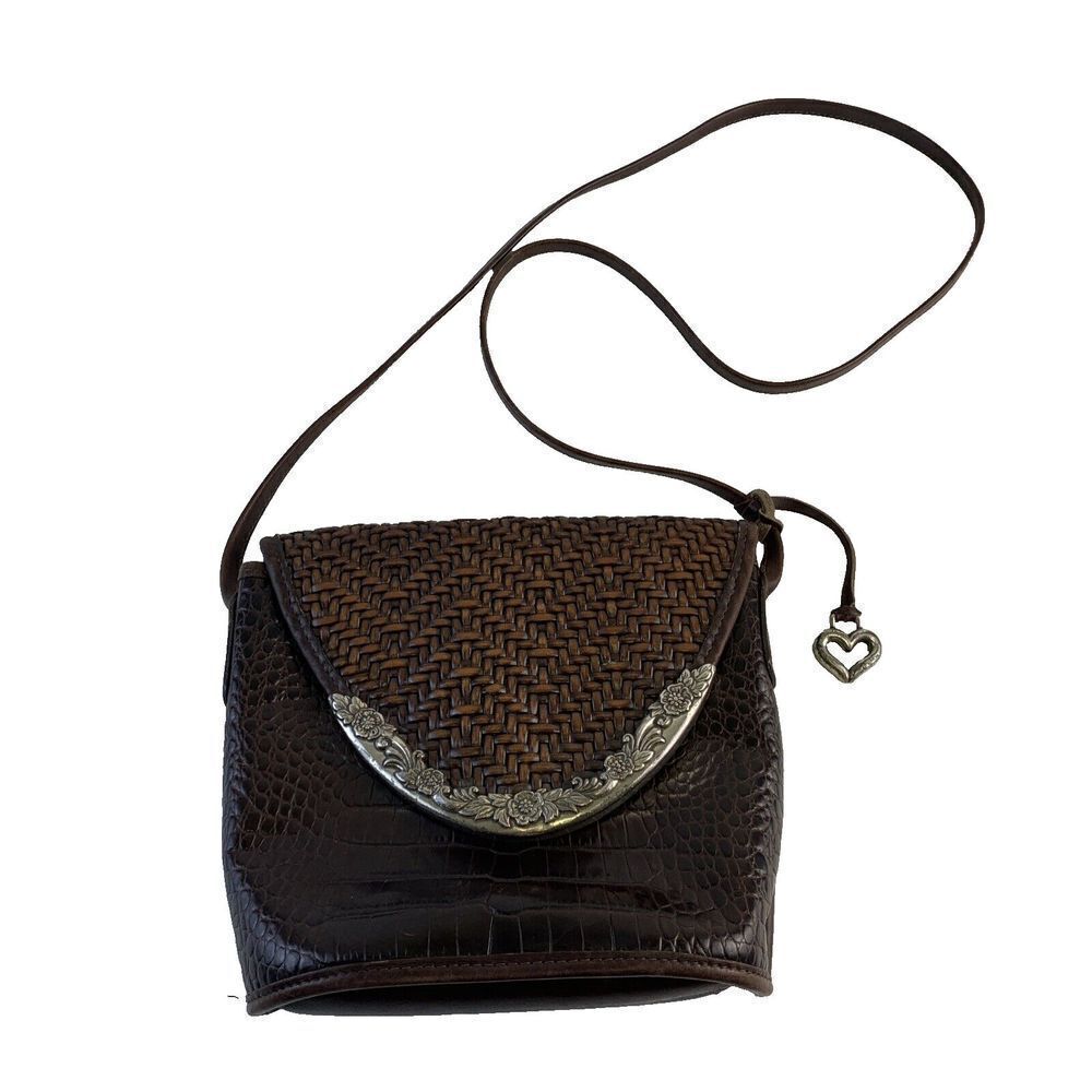 Brighton Dark Brown Crossbody Bag with Silver Detailing